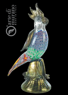 umleck socha z Murano skla papouek na podstavci 24